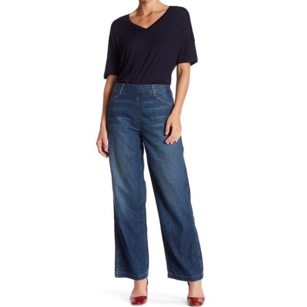 Vince High Rise Wide Leg Side Zip Jeans